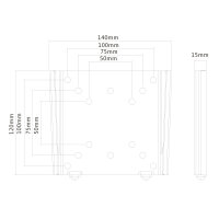 Neomounts TV/Monitor-Wandhalterung, 25,4 cm (10"), 76,2 cm (30"), 30 kg, 50 x 50 mm, 100 x 100 mm, Silber