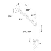 Neomounts Monitor-Tischhalterung, Klemme, 10 kg, 25,4 cm (10"), 76,2 cm (30"), 100 x 100 mm, Silber