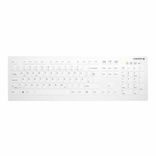 Cherry AK-C8112, Volle Größe (100%), Kabellos, RF Wireless, Scherenschalter, QWERTZ, Weiß