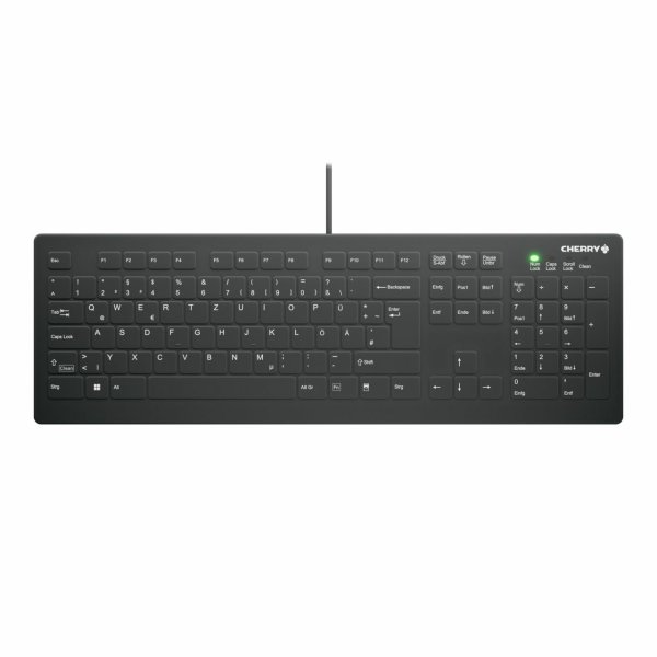 Cherry AK-C8112, Volle Größe (100%), Kabelgebunden, USB, Scherenschalter, QWERTZ, Schwarz