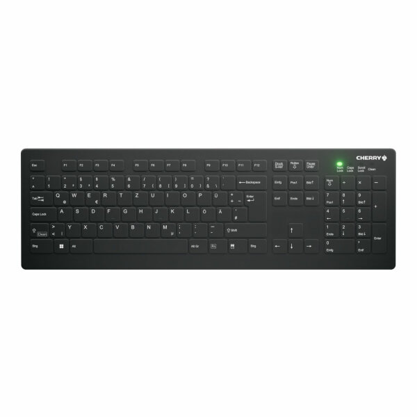 Cherry AK-C8112, Volle Größe (100%), Kabellos, RF Wireless, Scherenschalter, QWERTZ, Schwarz