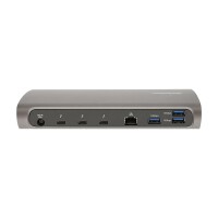 StarTech.com Thunderbolt 4 Docking station, 96W PD, Einzelner 8K/Dual 4K 60Hz Monitor, 3xTB4/USB4 und 4xUSB-A Hub, SD/GbE, Thunderbolt 4/3 und USB4 kompatibel, K-Slot, 0.8m Kabel, Kabelgebunden, Thunderbolt 4, 96 W, 10,100,1000 Mbit/s, Schwarz, Grau, MMC,