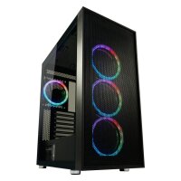 LC-Power Black_Wanderer_X, Midi Tower, PC, Schwarz, ATX, EATX, micro ATX, Mini-ITX, Metall, Kunststoff, 16 cm