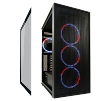 LC-Power Black_Wanderer_X, Midi Tower, PC, Schwarz, ATX, EATX, micro ATX, Mini-ITX, Metall, Kunststoff, 16 cm