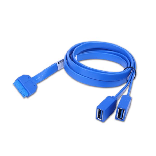 Chenbro 26H03313601A0, 0,75 m, 2 x USB A, USB 3.2 Gen 1 (3.1 Gen 1), Blau