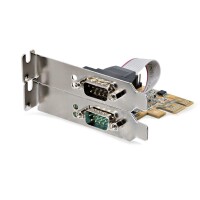 StarTech.com 2 Port PCI Express Serielle Schnittstellenkarte, PCIe auf RS232 (DB9), PC Serielle Karte/Erweiterungskarte, Voll-/Niedrigprofilblende, 2 Serielle Anschlüsse, 16C1050 UART, COM Retention, Windows/Linux, PCIe, Seriell, Full-height / Low-profile