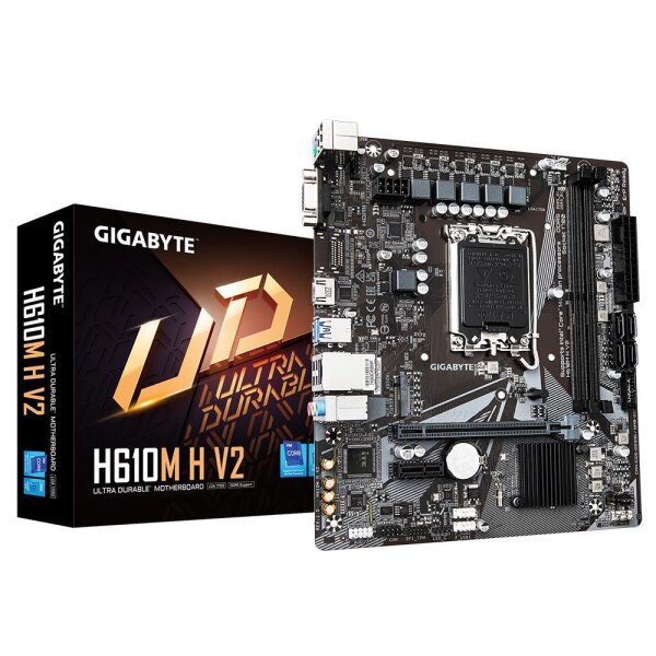 Gigabyte H610M H V2, Intel, LGA 1700, Intel® Celeron®, Intel® Core™ i3, Intel® Core™ i5, Intel® Core™ i7, Intel® Core™ i9,..., LGA 1700, 96 GB, DDR5-SDRAM