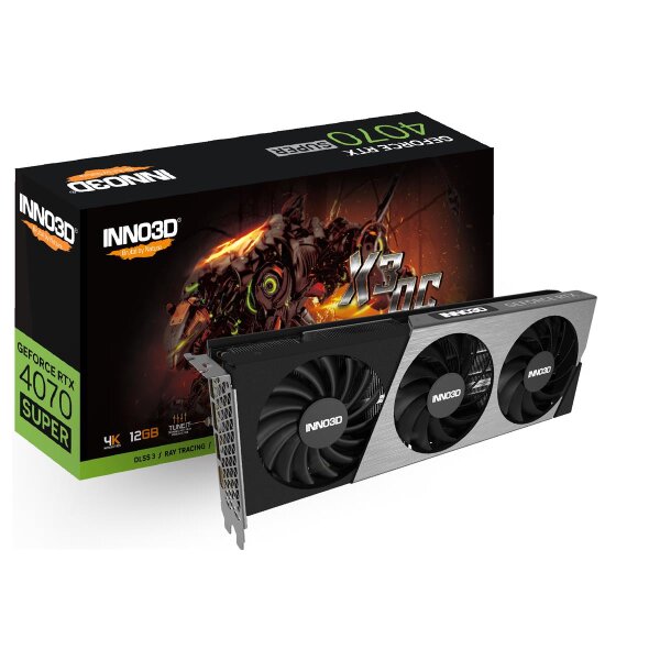 Inno3D GEFORCE RTX 4070 SUPER X3 OC, GeForce RTX 4070, 12 GB, GDDR6X, 192 Bit, 7680 x 4320 Pixel, PCI Express x16 4.0