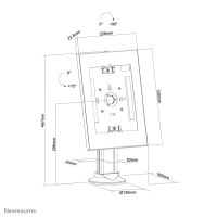 Neomounts Tischhalterung für Tablets, 27,9 cm (11"), 24,6 cm (9.7"), Weiß, 90°, 75°, Tisch/Bank