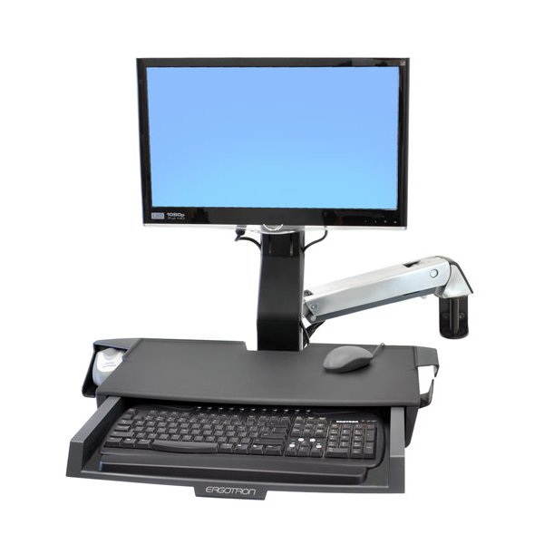 Ergotron StyleView Sit-Stand Combo Arm with Worksurface, 14,5 kg, 61 cm (24"), 75 x 75 mm, 100 x 100 mm