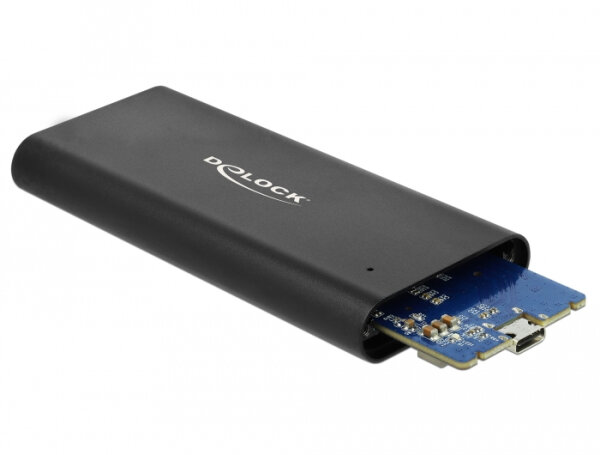 Delock 42614, SSD-Gehäuse, M.2, 10 Gbit/s, USB Anschluss, Schwarz