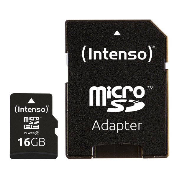 Intenso 16GB MicroSDHC, 16 GB, MicroSDHC, Klasse 10, 25 MB/s, Schockresistent, Temperaturbeständig, Wasserfest, Röntgensicher, Schwarz