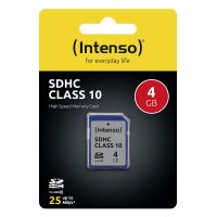 Intenso SD Karte Class 10, 4 GB, SDHC, Klasse 10, 25...