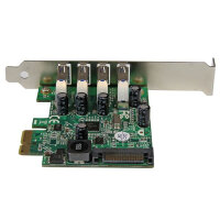 StarTech.com 4 Port PCI Express USB 3.0 SuperSpeed Schnittstellenkarte mit UASP - SATA intern, PCIe, USB 3.2 Gen 1 (3.1 Gen 1), PCIe 2.0, CE, FCC, NEC uPD720201, 5 Gbit/s