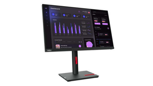 Lenovo ThinkVision T24i-30, 60,5 cm (23.8"), 1920 x 1080 Pixel, Full HD, LED, 6 ms, Schwarz