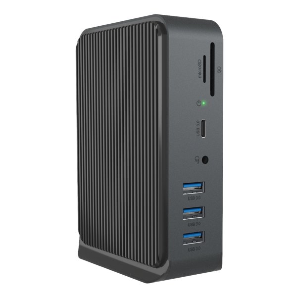 ICY BOX IB-DK2261AC, Kabellos, USB 3.2 Gen 1 (3.1 Gen 1) Type-C, 10,100,1000 Mbit/s, Anthrazit, MicroSD (TransFlash), 5 Gbit/s