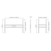 Neomounts Monitor-Wandhalterung, 152,4 cm (60"), 2,54 m (100"), 200 x 200 mm, 1200 x 800 mm, Metall, Schwarz