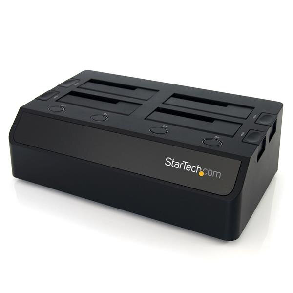 StarTech.com USB 3.0 4 Bay 2,5" / 3,5" SATA III Festplatten / SSD Dockingstation mit UASP und zwei Lüftern, HDD, SSD, SATA, Serial ATA II, Serial ATA III, 2.5,3.5", 8 TB, USB 3.2 Gen 1 (3.1 Gen 1) Type-B, 6 Gbit/s