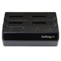 StarTech.com USB 3.0 4 Bay 2,5" / 3,5" SATA III Festplatten / SSD Dockingstation mit UASP und zwei Lüftern, HDD, SSD, SATA, Serial ATA II, Serial ATA III, 2.5,3.5", 8 TB, USB 3.2 Gen 1 (3.1 Gen 1) Type-B, 6 Gbit/s