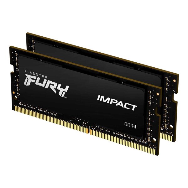 Kingston FURY 16GB 3200MT/s DDR4 CL20 SODIMM (Kit of 2) Impact, 16 GB, 2 x 8 GB, DDR4, 260-pin SO-DIMM