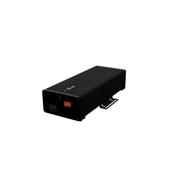 i-tec USB-C/USB-A Metal Charging + data HUB, 15W per port, 20x USB-C, Drinnen, AC, 12 V, Schwarz