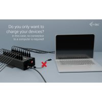 i-tec USB-C/USB-A Metal Charging + data HUB, 15W per port, 20x USB-C, Drinnen, AC, 12 V, Schwarz