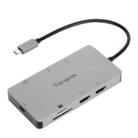 Targus DOCK423EU, Kabelgebunden, USB 3.2 Gen 1 (3.1 Gen 1) Type-C, 100 W, Silber, MicroSD (TransFlash), SD, China