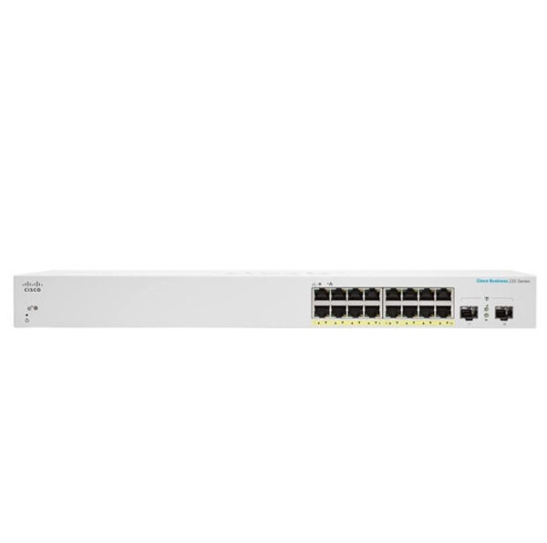 Cisco CBS220-16P-2G, Managed, L2, Gigabit Ethernet (10/100/1000), Power over Ethernet (PoE), Rack-Einbau