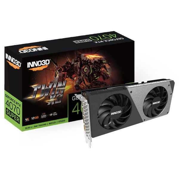 Inno3D GEFORCE RTX 4070 SUPER TWIN X2, GeForce RTX 4070 SUPER, 12 GB, GDDR6X, 192 Bit, 7680 x 4320 Pixel, PCI Express x16 4.0