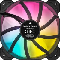 Corsair SP120 RGB ELITE, Ventilator, 12 cm, 400 RPM, 1500 RPM, 18 dB, 47,7 cfm