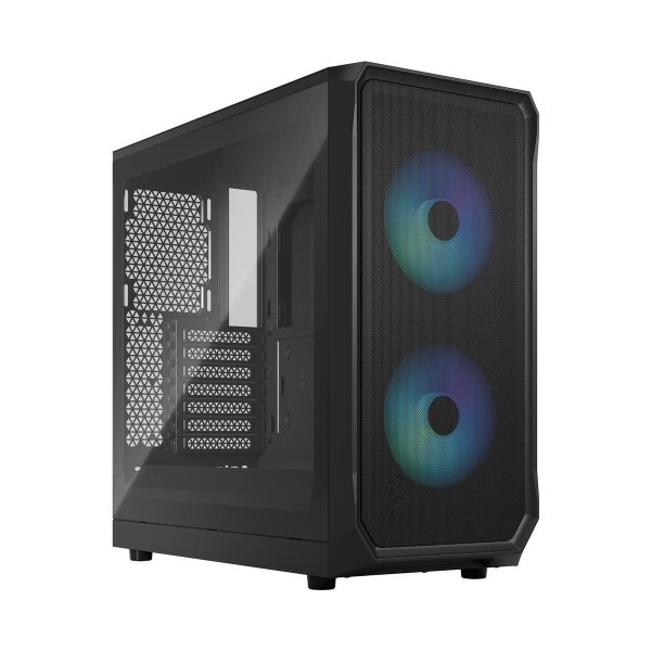 Fractal Design Focus 2, PC, Schwarz, ATX, micro ATX, Mini-ITX, Stahl, Gehärtetes Glas, Multi, Taschenlüfter