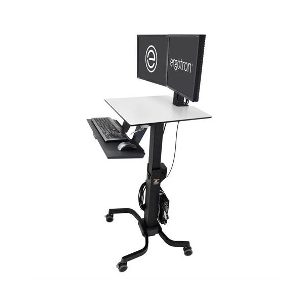 Ergotron WorkFit-C, Dual Sit-Stand, Multimedia-Wagen, Schwarz, Grau, Flachbildschirm, 12,7 kg, 55,9 cm (22"), 75 x 75,100 x 100 mm