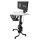 Ergotron WorkFit-C, Dual Sit-Stand, Multimedia-Wagen, Schwarz, Grau, Flachbildschirm, 12,7 kg, 55,9 cm (22"), 75 x 75,100 x 100 mm