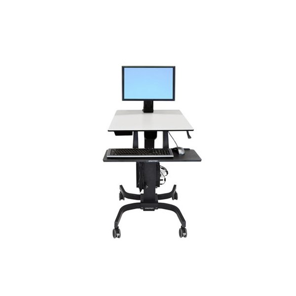 Ergotron WorkFit-C, Single LD Sit-Stand Workstation, Multimedia-Wagen, Schwarz, Grau, 7,3 kg, 61 cm (24"), 75 x 75,100 x 100 mm, 360°