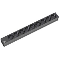 Bachmann 9x Schuko, 2m, 2 m, Typ F, Kunststoff, Schwarz,...