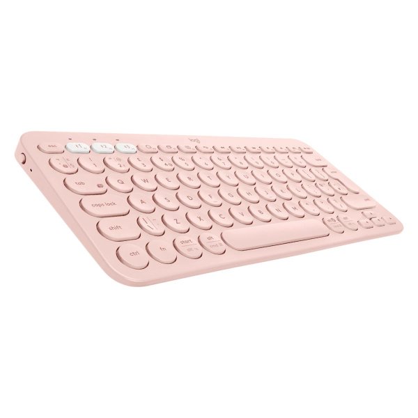 Logitech K380 Multi-Device, Mini, Kabellos, Bluetooth, QWERTY, Pink