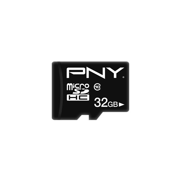 PNY Performance Plus, 32 GB, MicroSDHC, Klasse 10, Schwarz