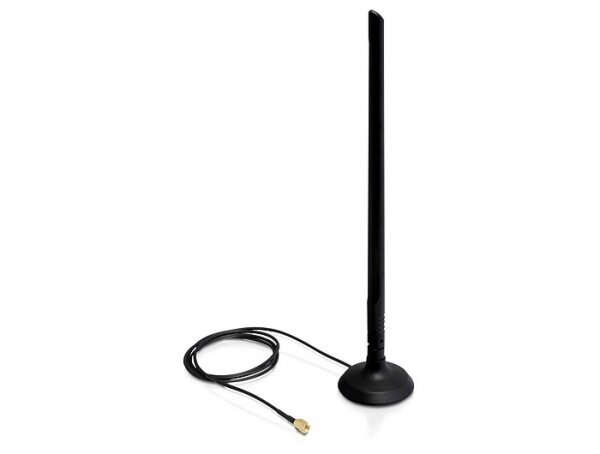 Delock 88410, 6,5 dBi, 2.4/5 GHz, IEEE 802.11b, IEEE 802.11g, IEEE 802.11n, IEEE 802.3, IEEE 802.3u, 50 Ohm, Omnidirektionale Antenne, RP-SMA