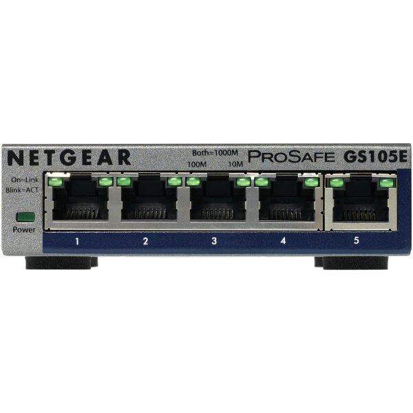 Netgear GS105E-200PES, Managed, L2/L3, Gigabit Ethernet (10/100/1000), Vollduplex