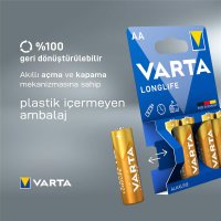 Varta 04106, Einwegbatterie, AA, Alkali, 1,5 V, 4 Stück(e), Gold, Gelb