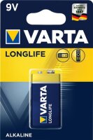 Varta Longlife Extra 9V, Einwegbatterie, 9V, Alkali, 9 V,...