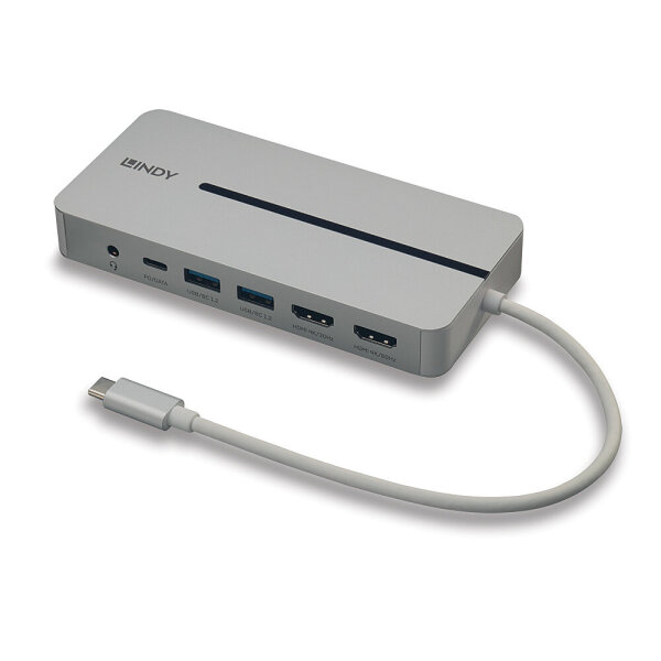 Lindy 43360, Kabelgebunden, USB 3.2 Gen 1 (3.1 Gen 1) Type-C, 3,5 mm, Silber, Weiß, -20 - 40 °C, -40 - 80 °C