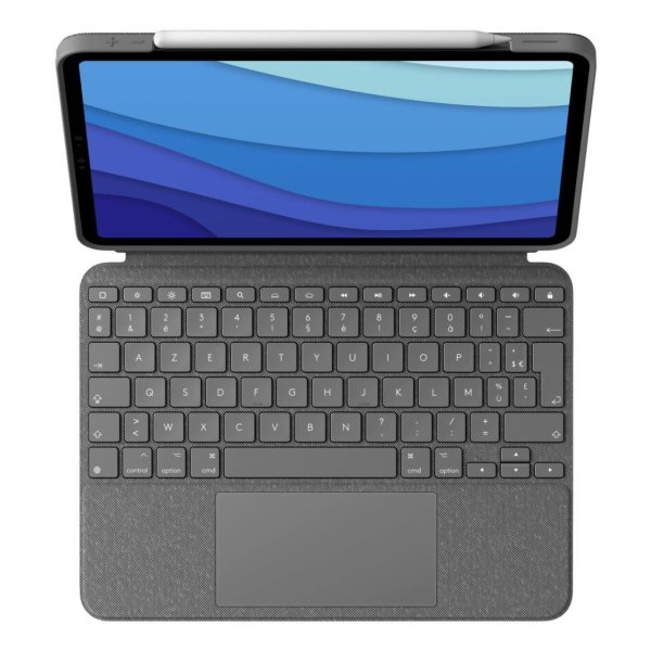 Logitech Combo Touch for iPad Pro 11-inch (1st, 2nd, and 3rd generation), AZERTY, Französisch, Trackpad, 1,8 cm, 1 mm, Apple