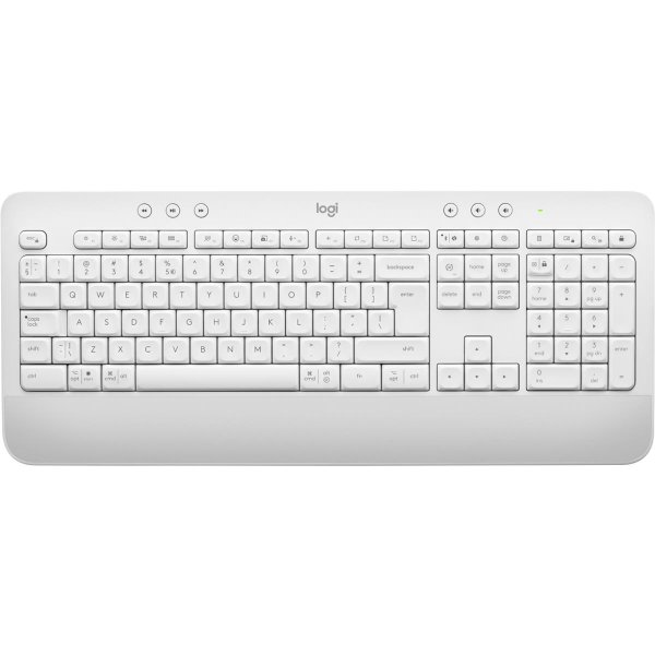 Logitech Signature K650, Volle Größe (100%), Kabellos, Bluetooth, Membran Key Switch, QWERTZ, Weiß