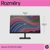 HP P22 G5, 54,6 cm (21.5"), 1920 x 1080 Pixel, Full HD, 5 ms, Schwarz