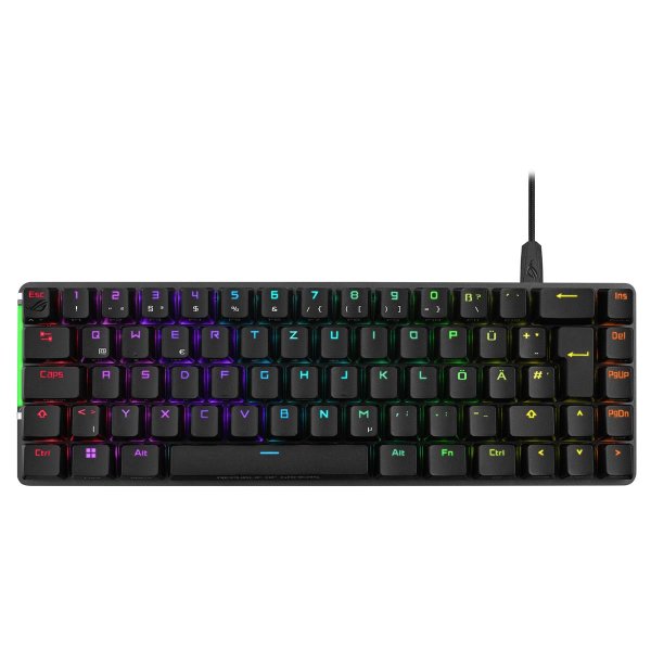 ASUS ROG Falchion Ace BLK, Kabelgebunden, USB, Mechanischer Switch, QWERTZ, RGB-LED, Schwarz