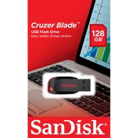 SanDisk Cruzer Blade, 128 GB, USB Typ-A, 2.0, Ohne Deckel, 2,5 g, Schwarz, Rot