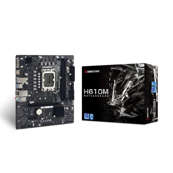 Biostar H610MH, Intel, LGA 1700, Intel® Celeron®, Intel® Core™ i3, Intel® Core™ i5, Intel® Core™ i7, Intel® Core™ i9, Intel® Pentium®, DDR4-SDRAM, 64 GB, DIMM