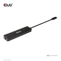 Club 3D USB Gen1 Type-C, 6-in-1 Hub with HDMI 8K30Hz, 2xUSB Type-A, RJ45 and 2xUSB Type-C, Data and PD charging 100 watt, USB 3.2 Gen 1 (3.1 Gen 1) Type-C, 100 W, 1.4/2.3, 100,1000 Mbit/s, Schwarz, 8K Ultra HD