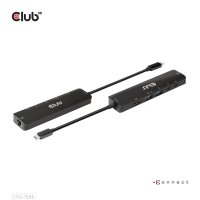 Club 3D USB Gen1 Type-C, 6-in-1 Hub with HDMI 8K30Hz, 2xUSB Type-A, RJ45 and 2xUSB Type-C, Data and PD charging 100 watt, USB 3.2 Gen 1 (3.1 Gen 1) Type-C, 100 W, 1.4/2.3, 100,1000 Mbit/s, Schwarz, 8K Ultra HD